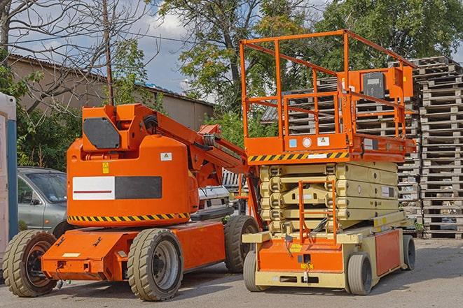 forklift in action at busy industrial warehouse in River Forest, IL